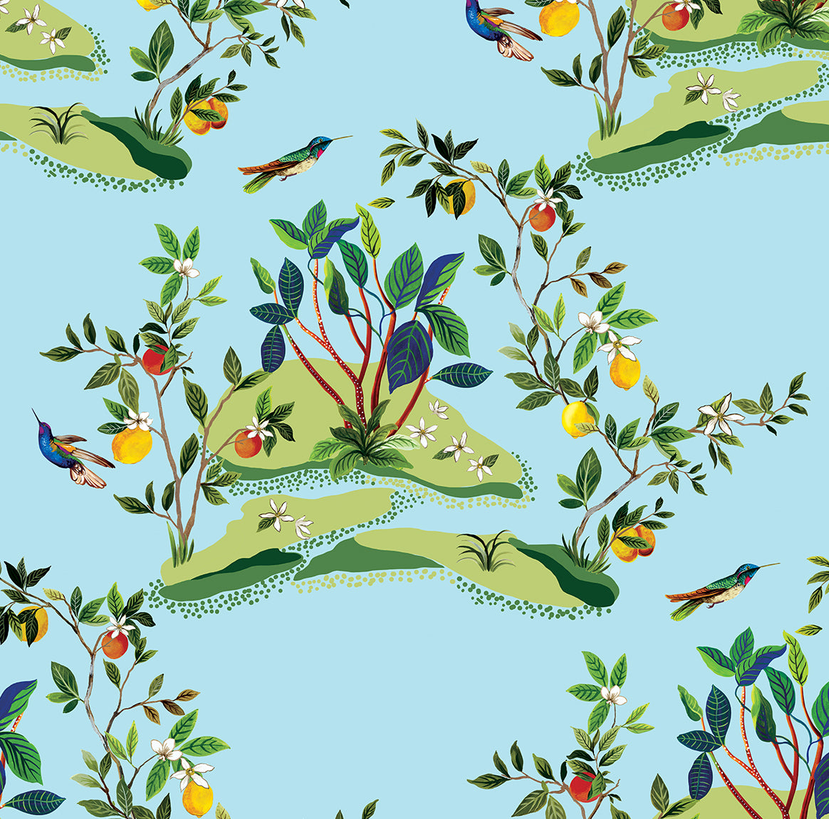 Daisy Bennett Designs DBW9003 Citrus Hummingbird Wallpaper