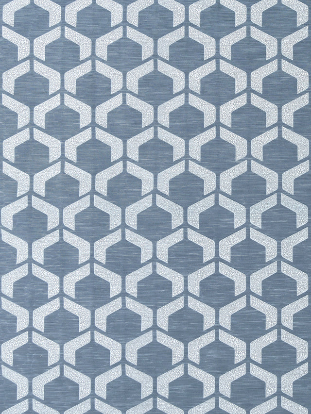Scalamandre DB 0001D297 BLUE STORM CRAQUELE Fabric - Eade's Wallpaper