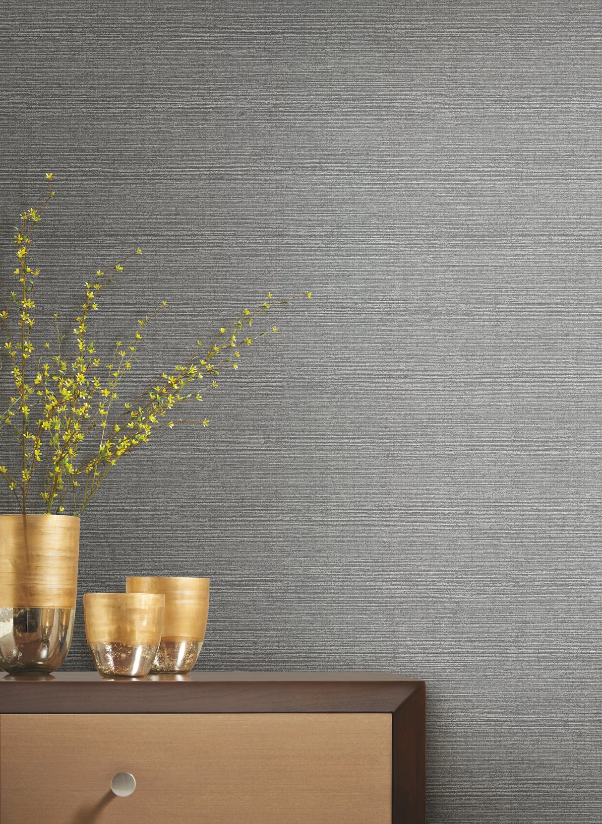 York DD3731 Shining Sisal Silver Metallic Wallpaper