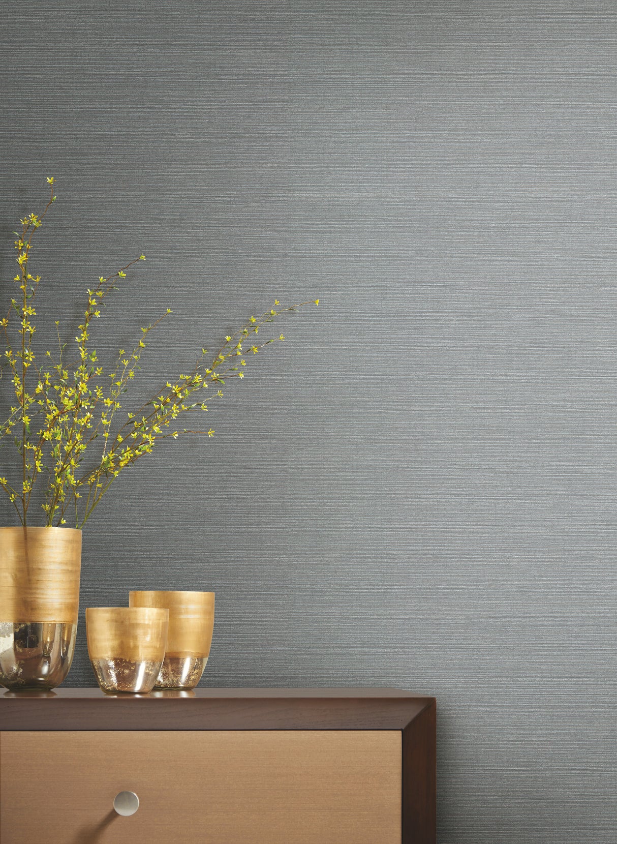York DD3734 Shining Sisal Blue & Silver Wallpaper