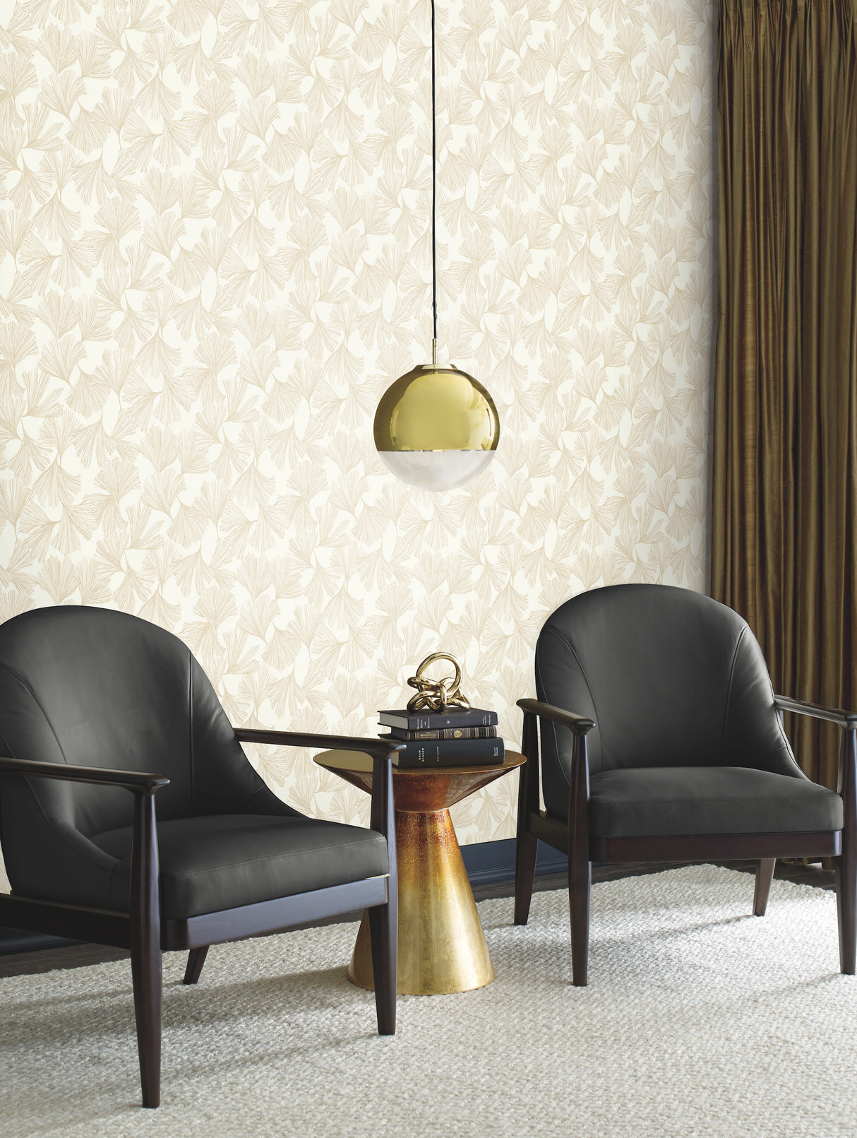 York DD3741 Gingko Toss Gold Wallpaper