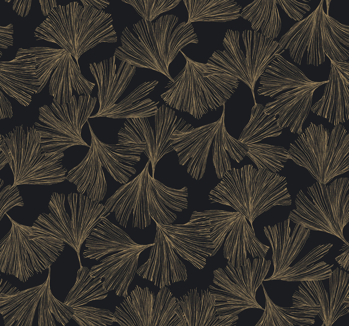 York DD3742 Gingko Toss Black Wallpaper