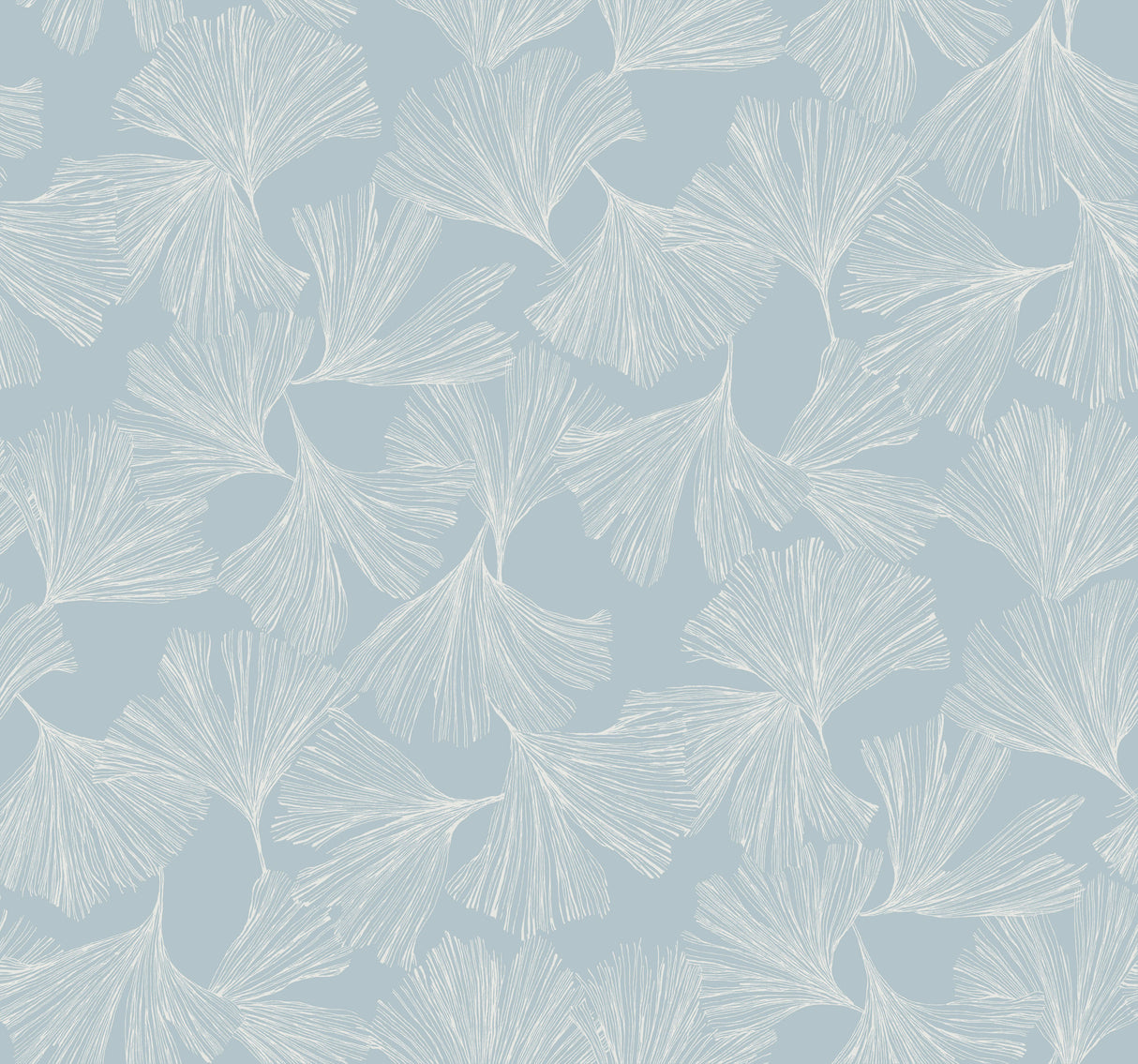 York DD3743 Gingko Toss Blue Wallpaper