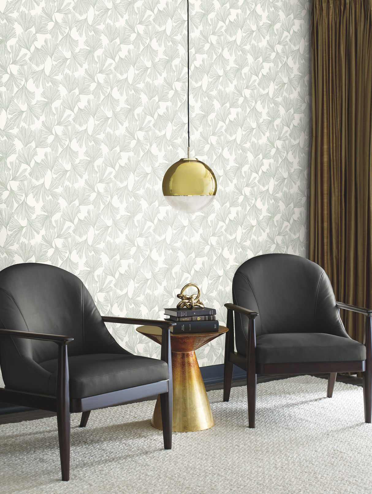York DD3745 Gingko Toss Green Wallpaper