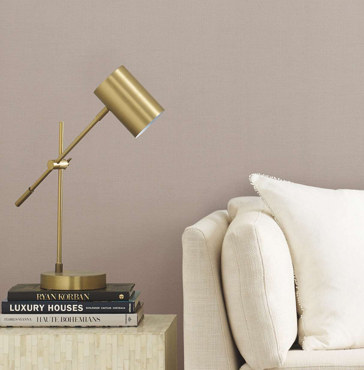 York DD3773 Gossamer Woven Taupe Wallpaper