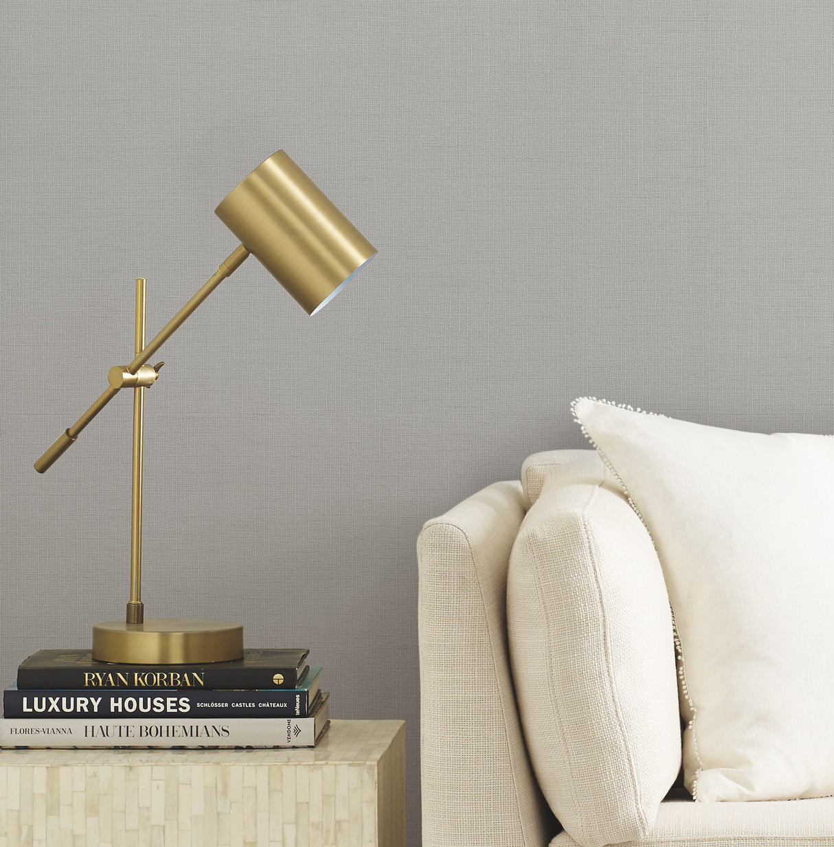 York DD3774 Gossamer Woven Silver & Grey Wallpaper