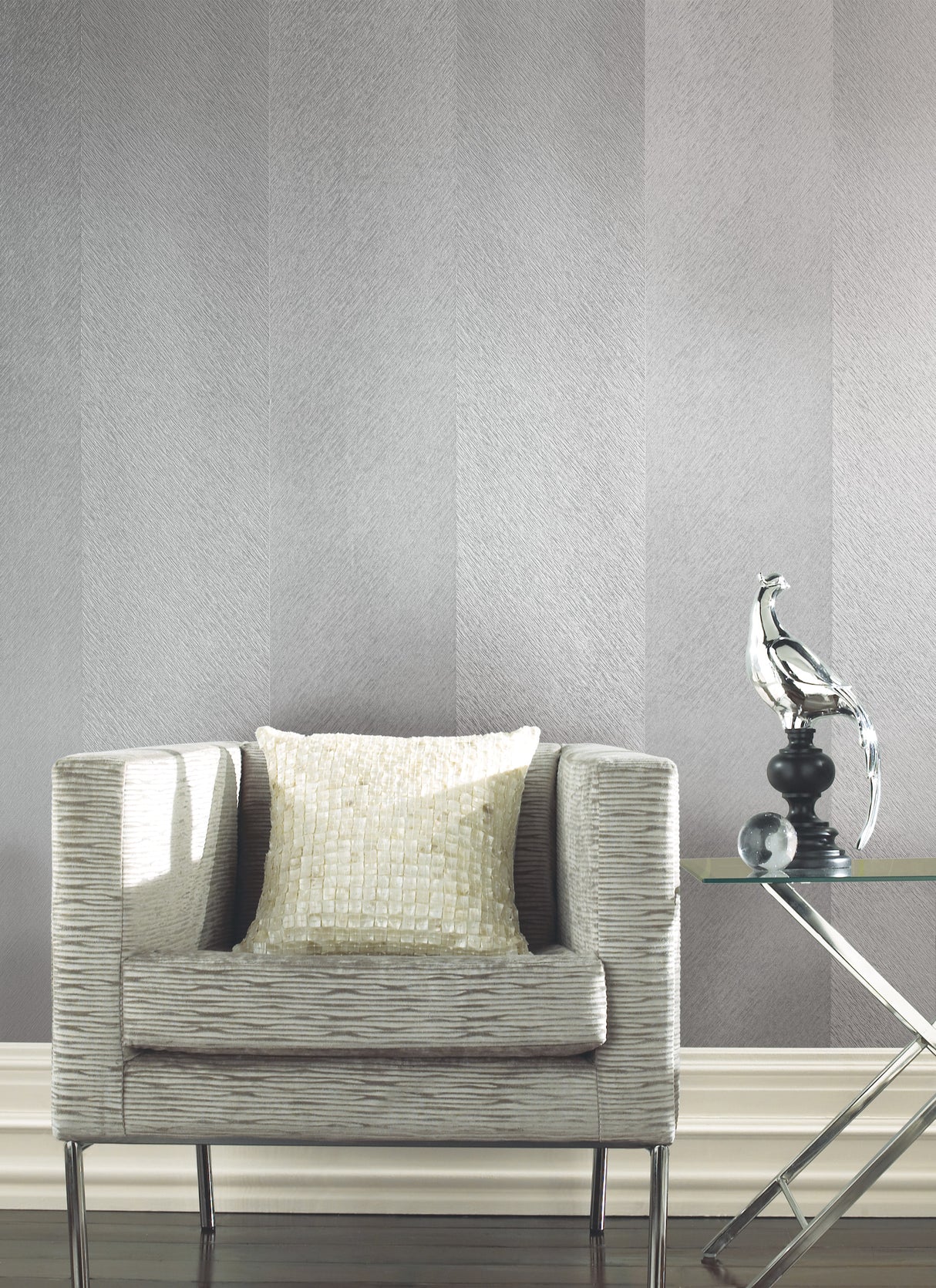 York DD3781 Etched Chevron Grey Wallpaper