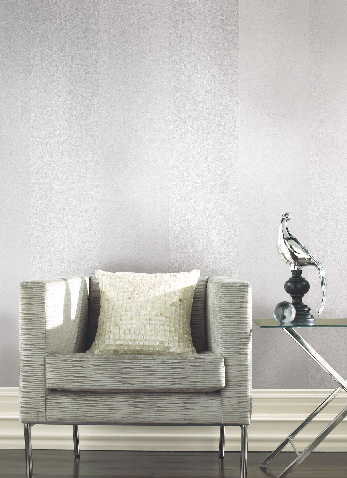 York DD3782 Etched Chevron White Wallpaper
