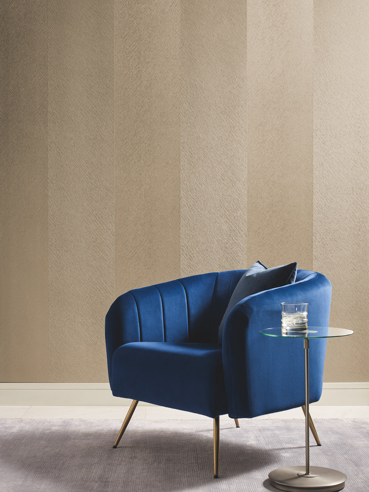 York DD3783 Etched Chevron Gold Wallpaper