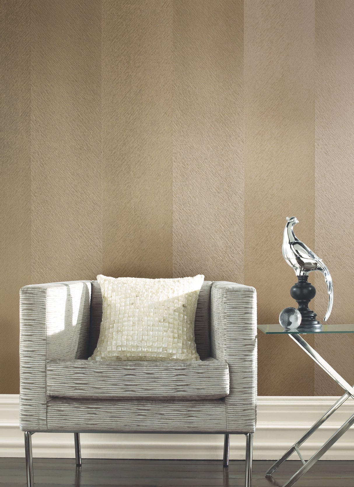 York DD3783 Etched Chevron Gold Wallpaper
