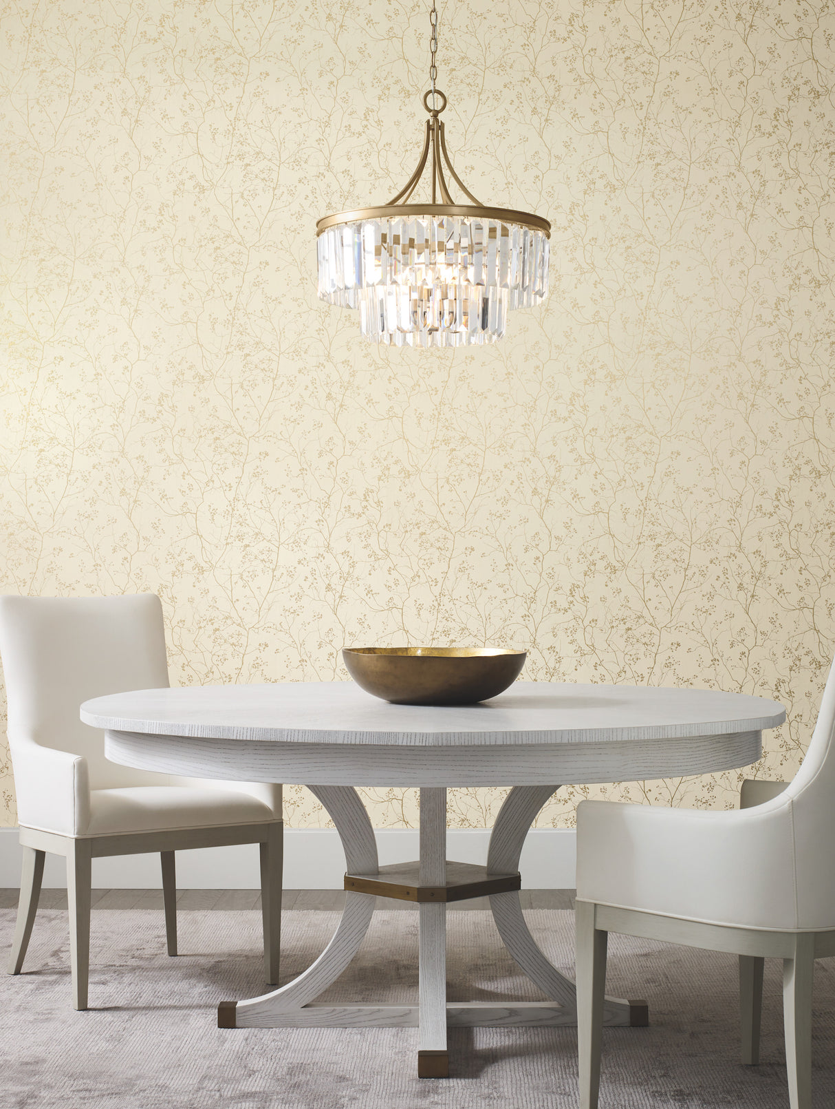 York DD3812 Luminous Branches Cream & Gold Wallpaper