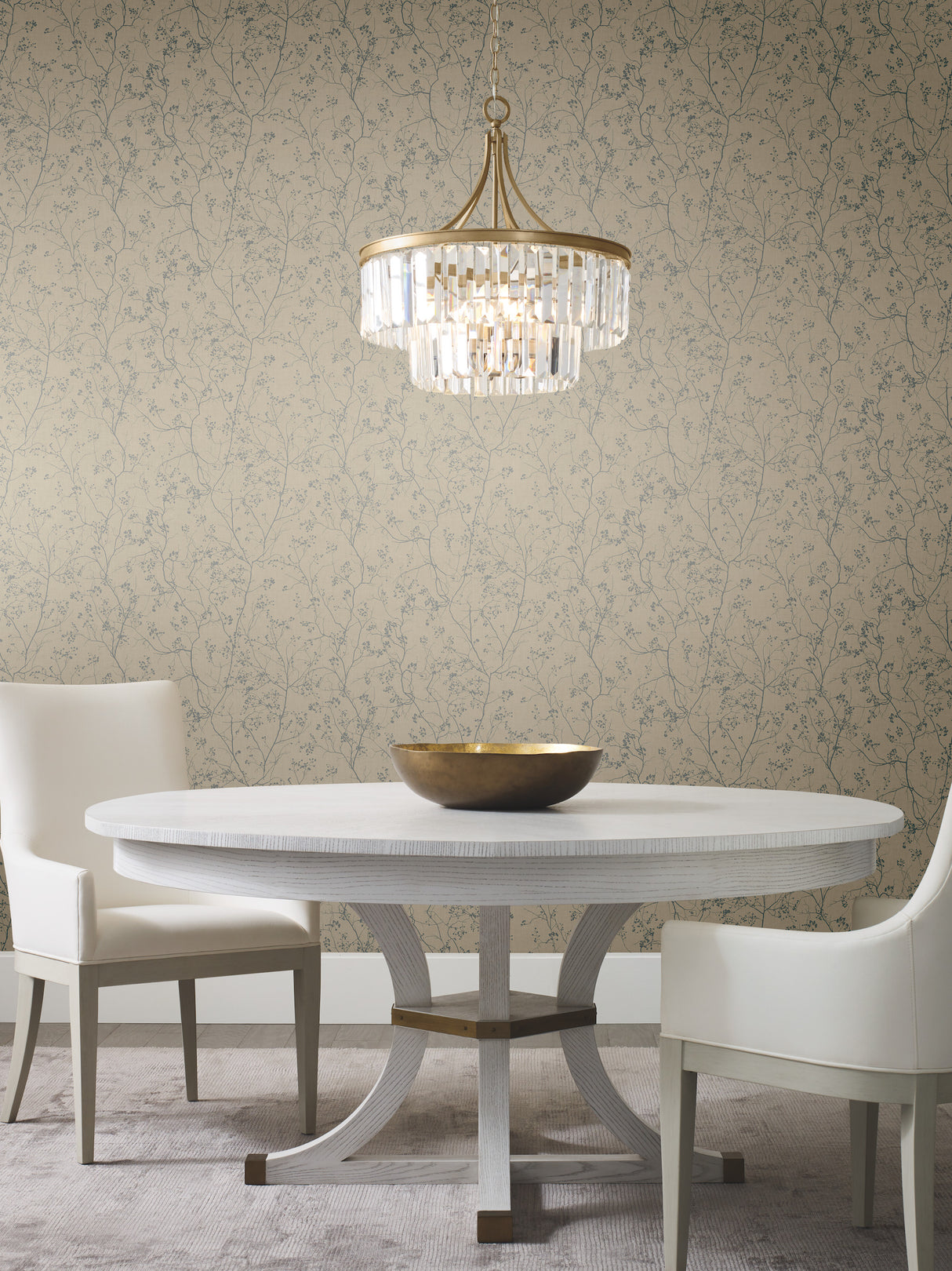 York DD3815 Luminous Branches Taupe & Silver Wallpaper