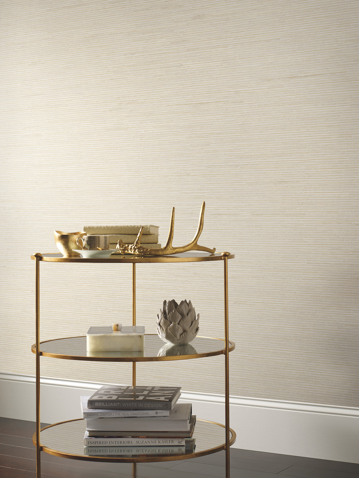 York DD3831 Ribbon Bamboo Cream & Gold Metallic Wallpaper