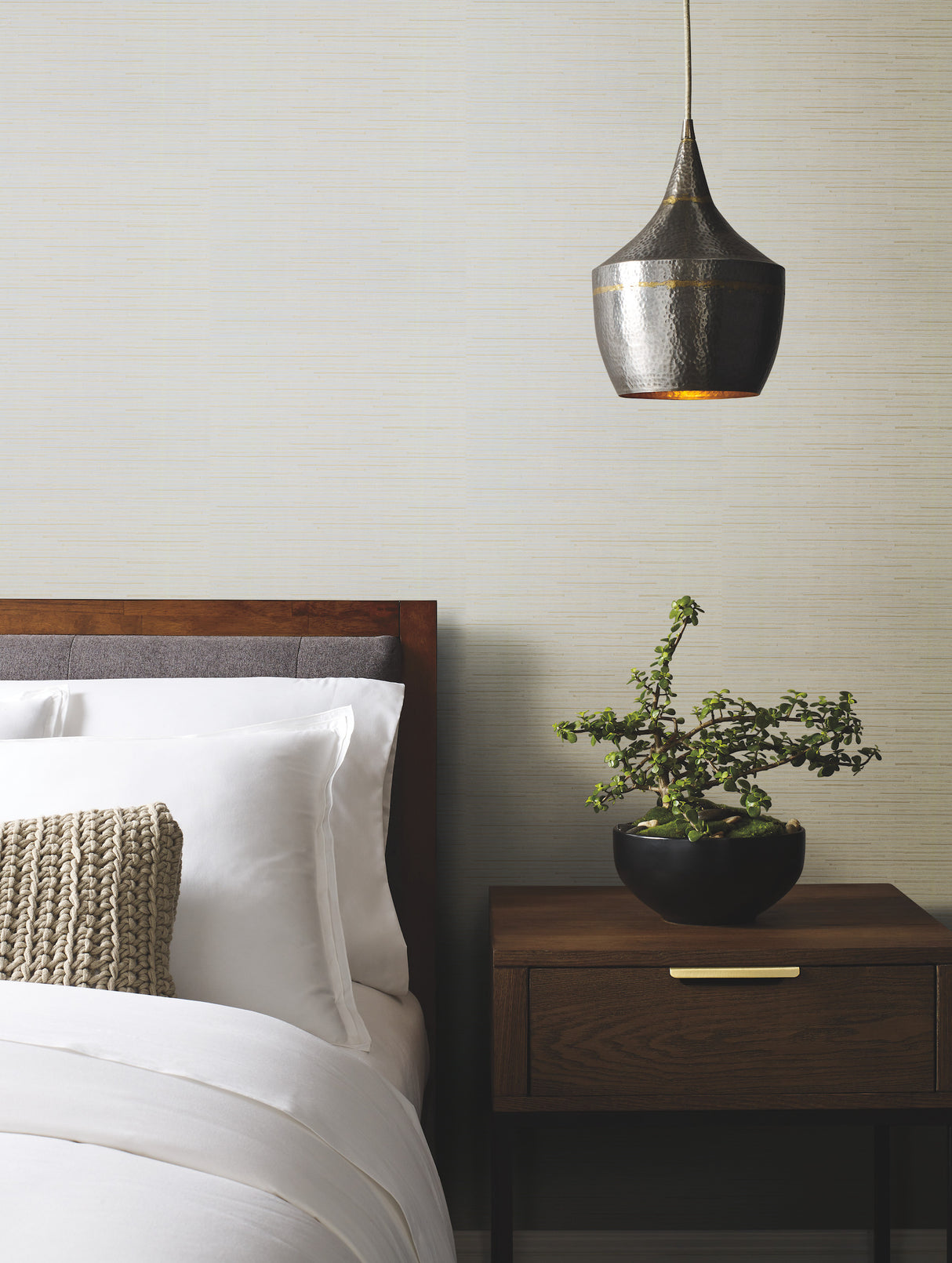 York DD3831 Ribbon Bamboo Cream & Gold Metallic Wallpaper