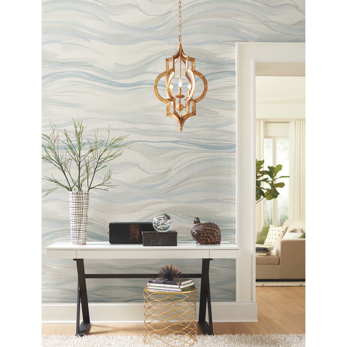 York DD3841M Currents Blue Wall Mural