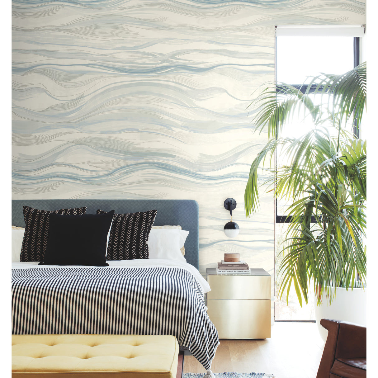 York DD3841M Currents Blue Wall Mural