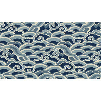 KRAVET BASICS DECOWAVES.516.0 DECOWAVES ULTRAMARINE Fabric - Eade's Wallpaper