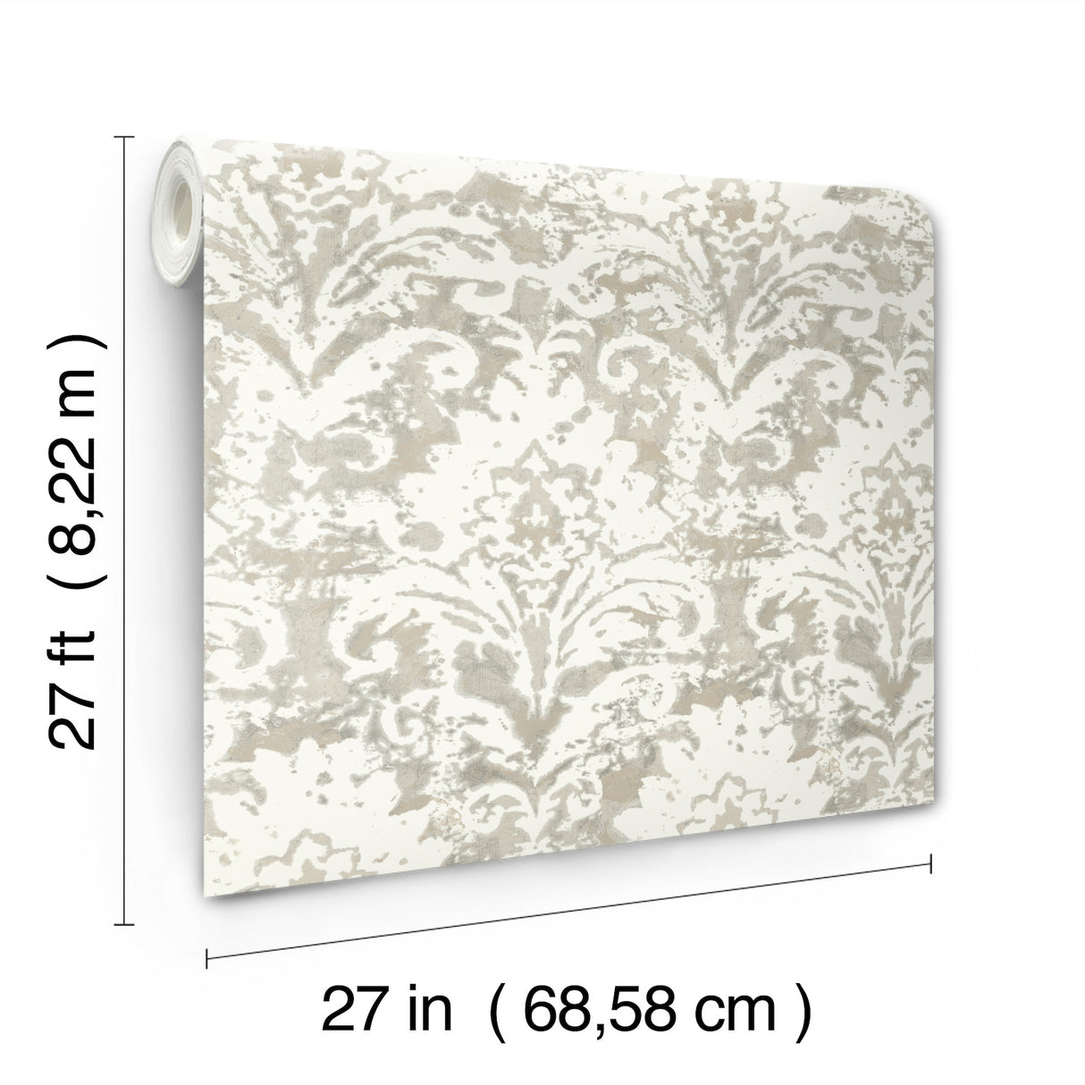Eade’s Velvet Crush Damask Soft Neutral & Pearl
