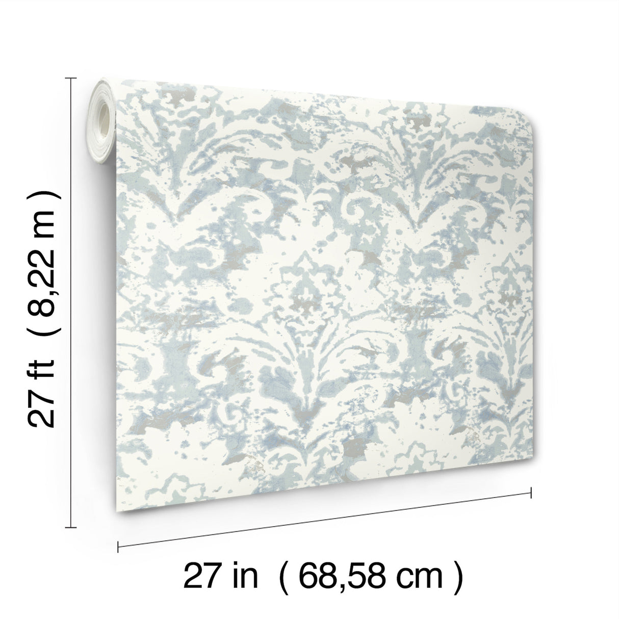Eade’s Velvet Crush Damask Blue & Pearl