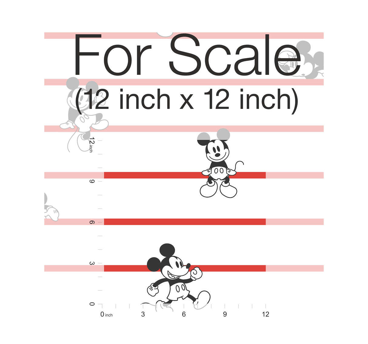York DI0933 Disney Mickey Mouse Stripe Red Wallpaper