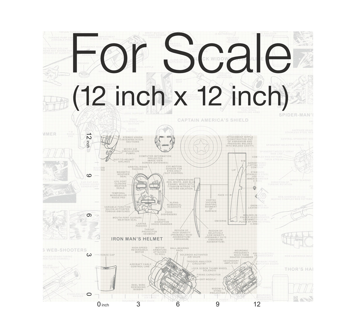 York DI0937 Marvels Heroes Schematics Cream Wallpaper