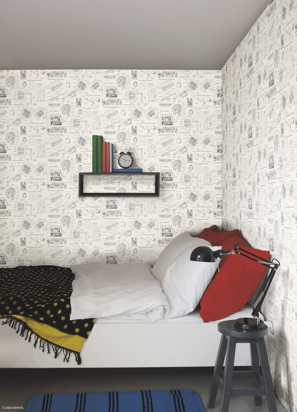 York DI0937 Marvels Heroes Schematics Cream Wallpaper
