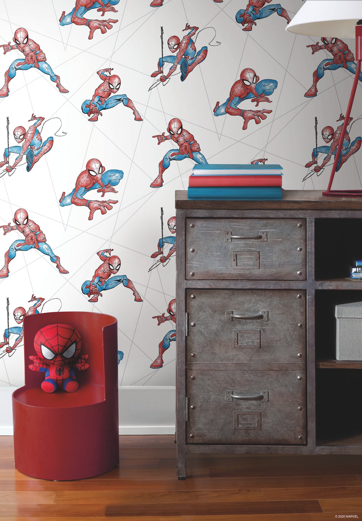 York DI0939 Spider-Man Fracture Blue & Grey Wallpaper