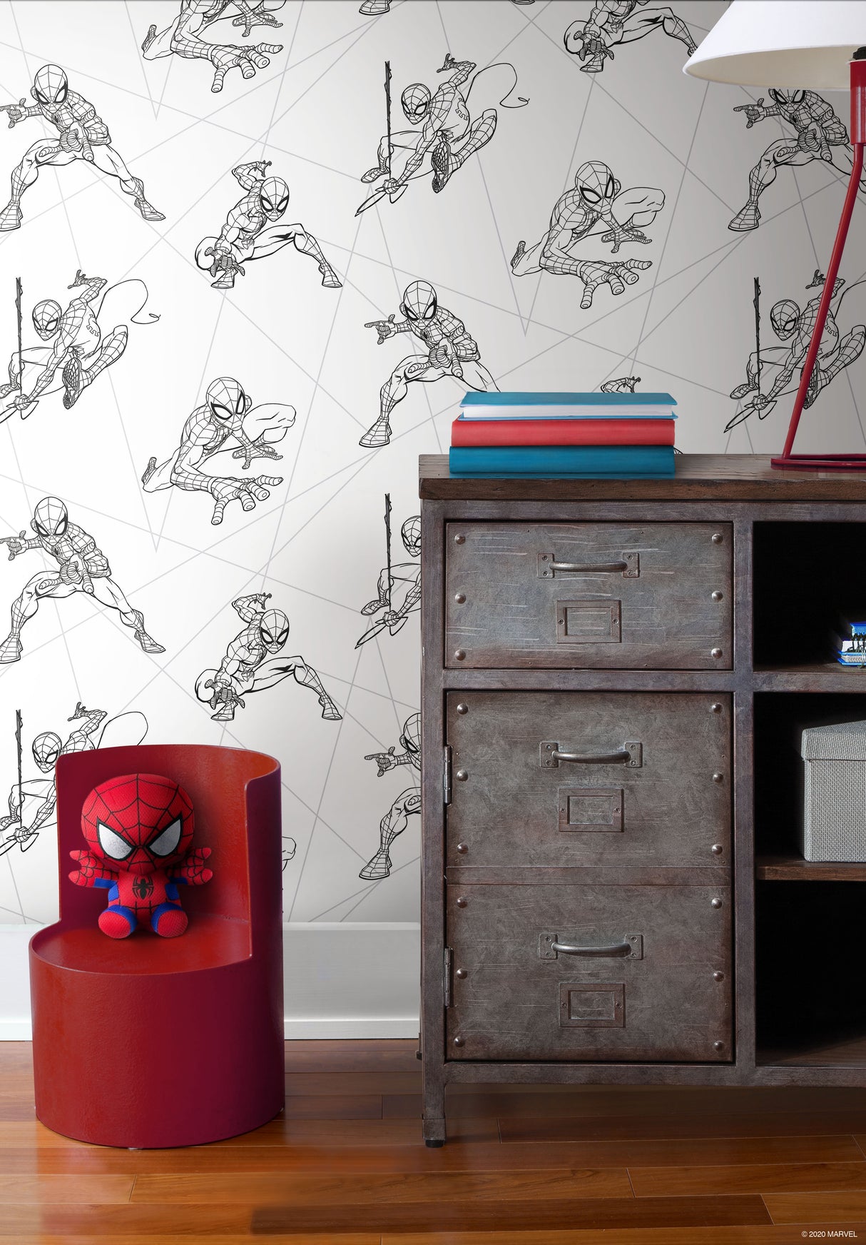 York DI0940 Spider-Man Fracture Black & Grey Wallpaper