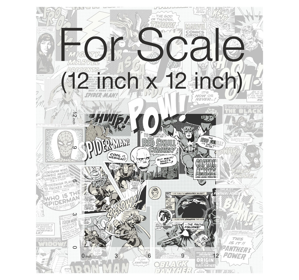 York DI0946 Marvel Comics Pow! Black & White Wallpaper