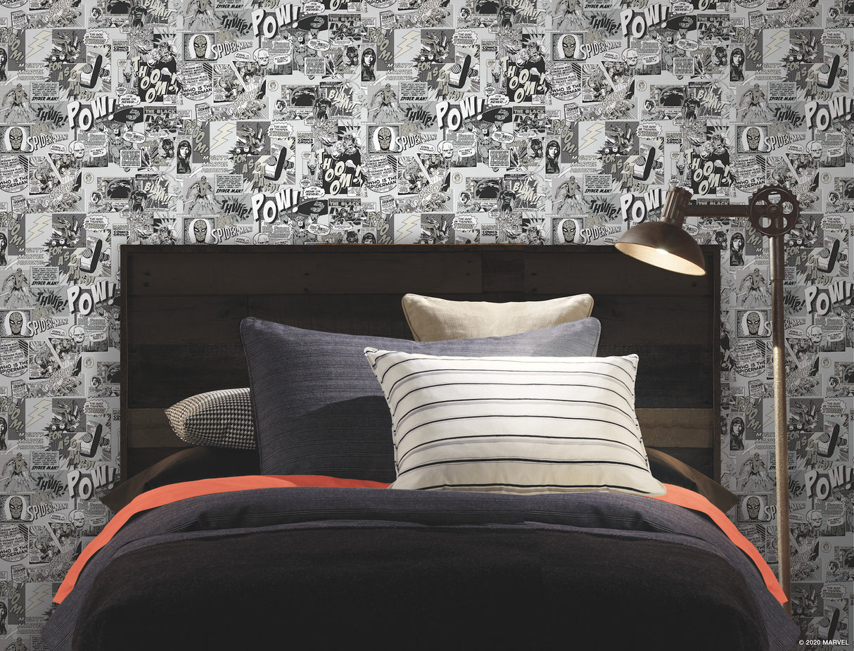 York DI0946 Marvel Comics Pow! Black & White Wallpaper
