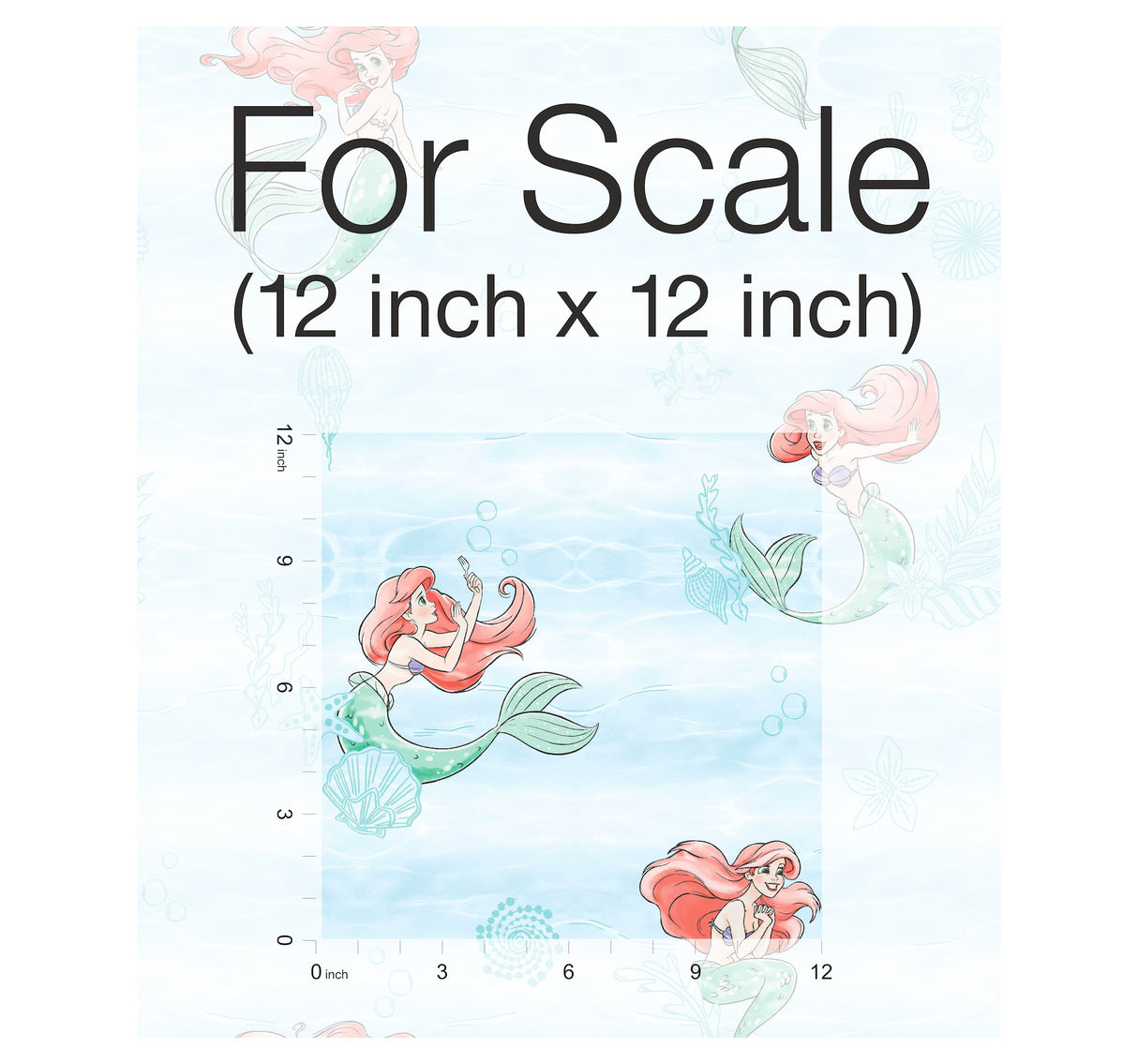 York DI0954 Disney The Little Mermaid Swim Teal Wallpaper