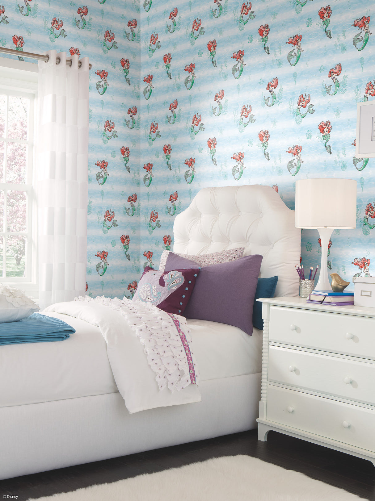 York DI0954 Disney The Little Mermaid Swim Teal Wallpaper