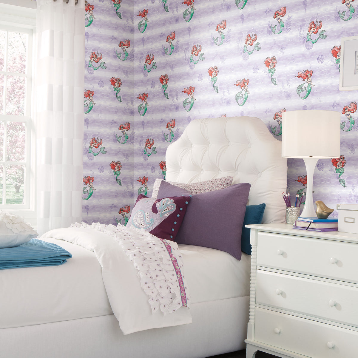 York DI0955 Disney the Little Mermaid Swim Purple Wallpaper – Eades ...