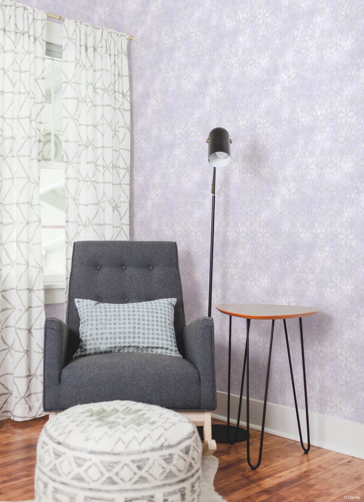 York DI0961 Disney Frozen 2 Snowflake Purple Wallpaper