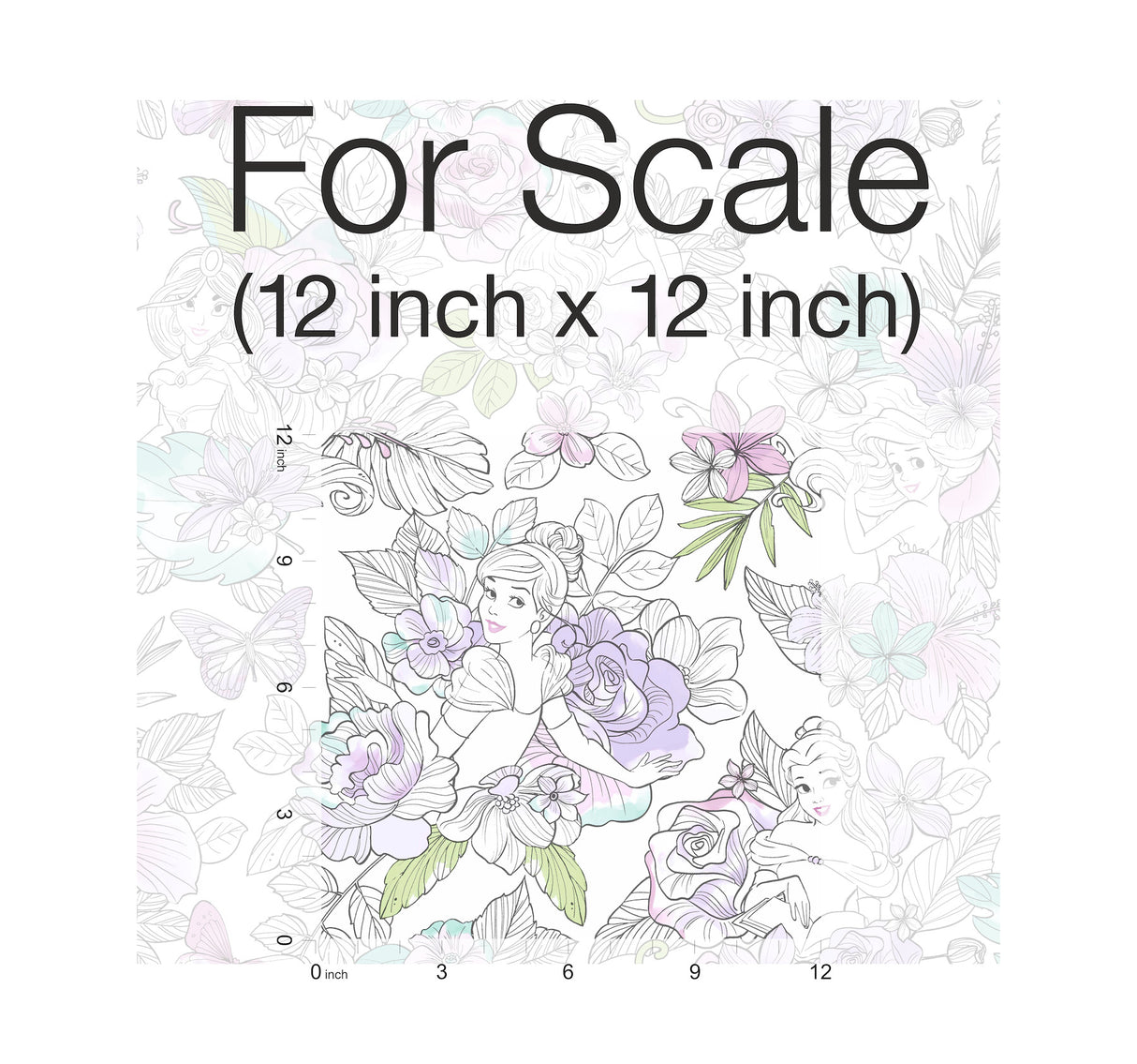 York DI0964 Disney Princess Royal Floral Purple Wallpaper