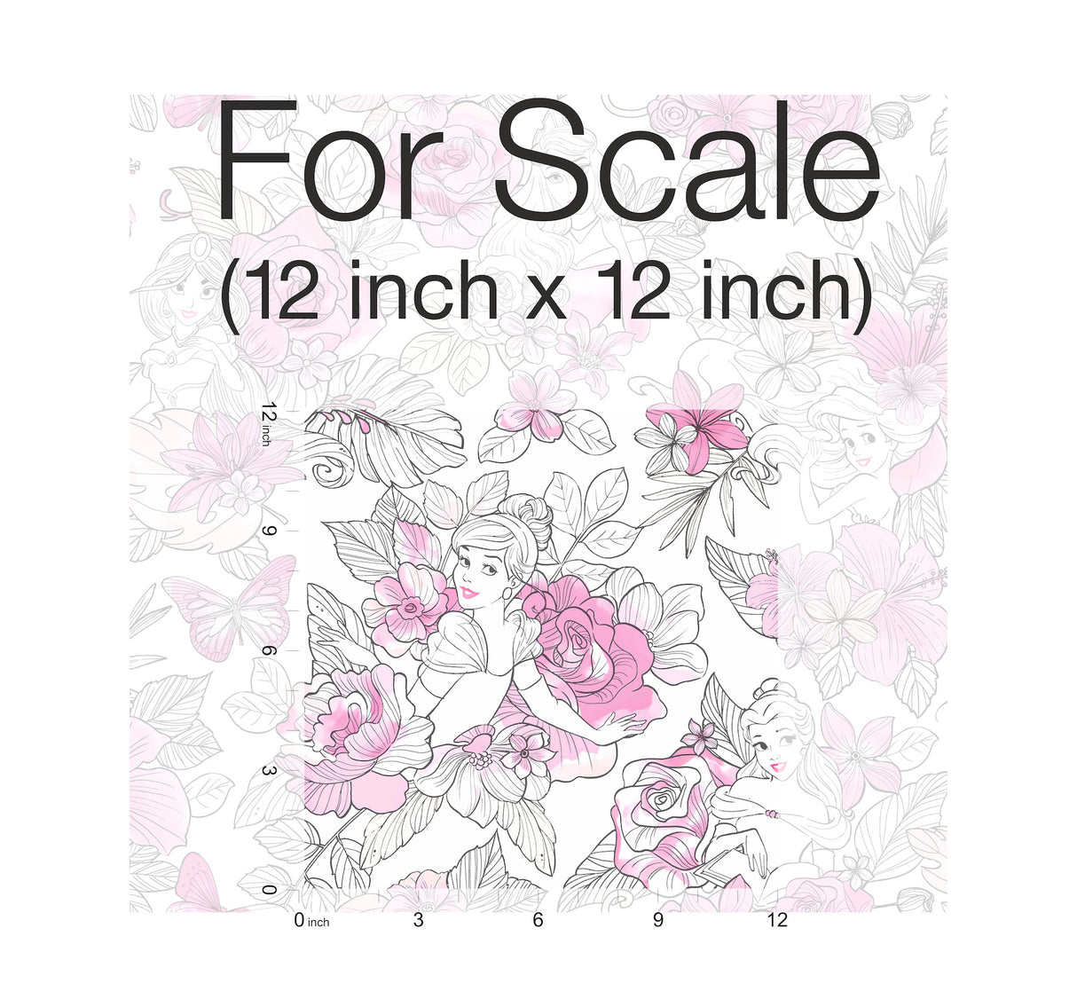 York DI0965 Disney Princess Royal Floral Magenta Wallpaper