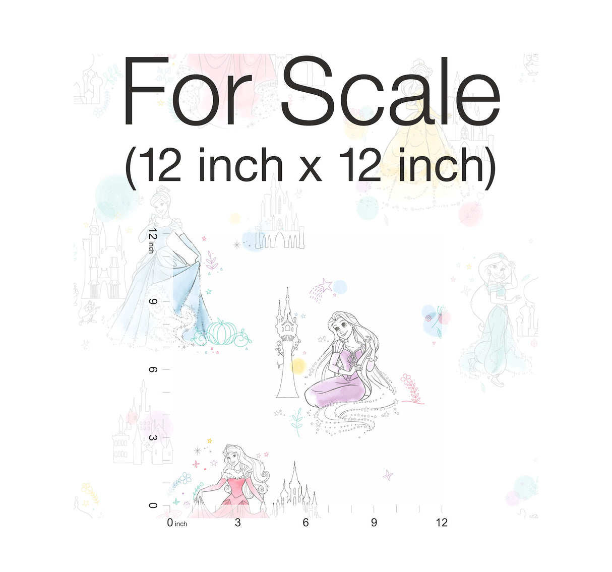 York DI0968 Disney Princess Pretty Elegant White Wallpaper