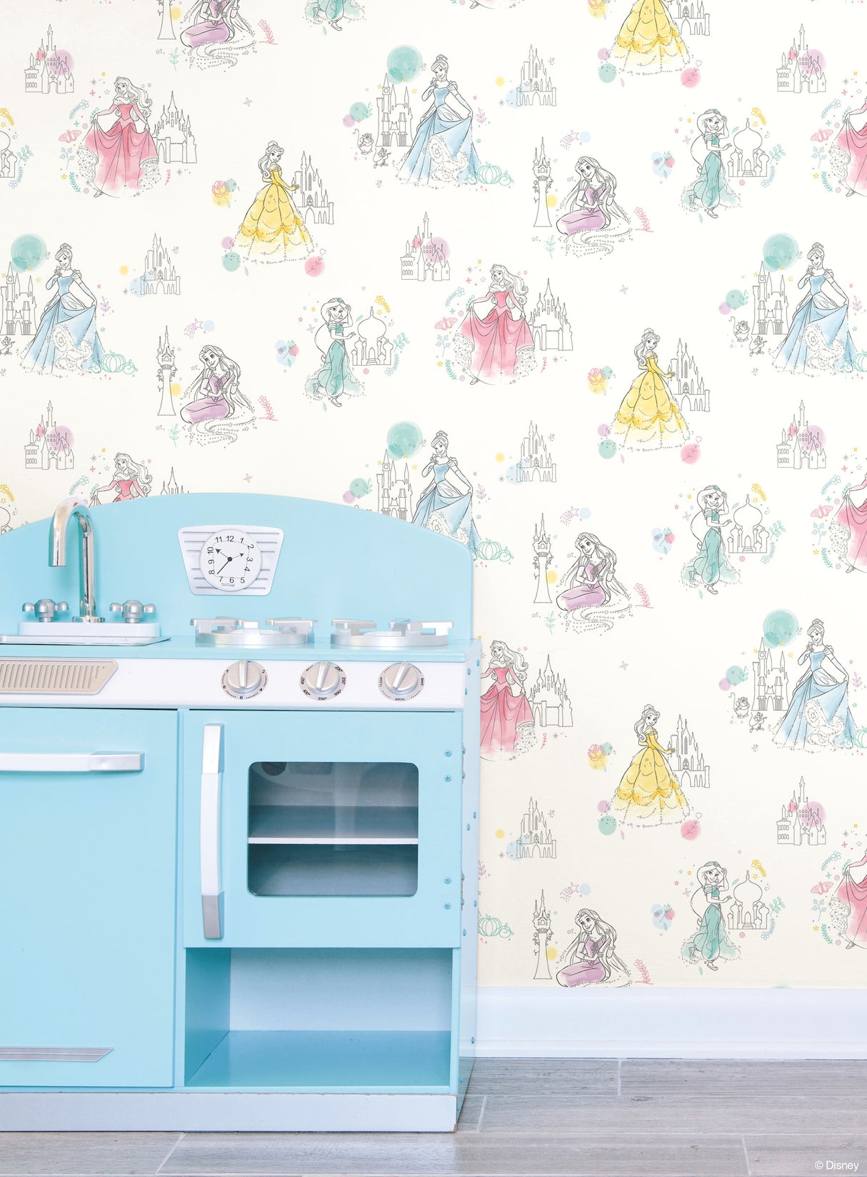 York DI0968 Disney Princess Pretty Elegant White Wallpaper