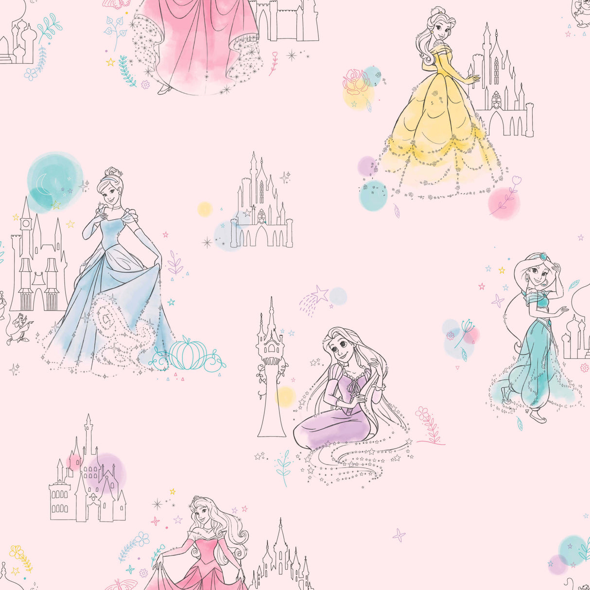 York DI0969 Disney Princess Pretty Elegant Pink Wallpaper