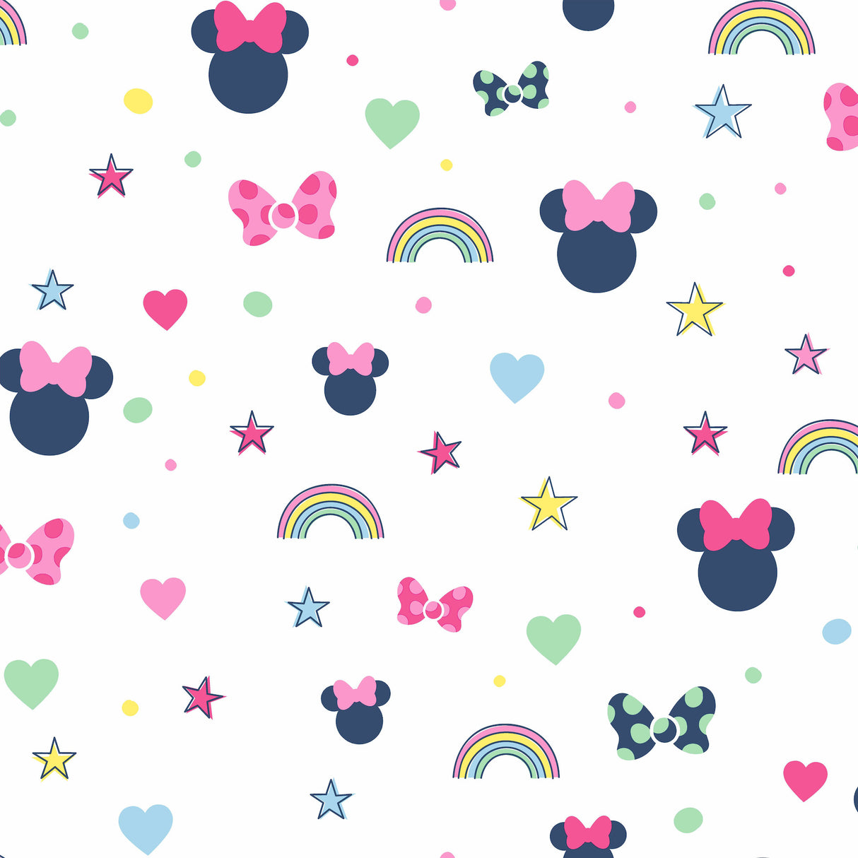 York DI0991 Disney Minnie Mouse Rainbow Pink Wallpaper