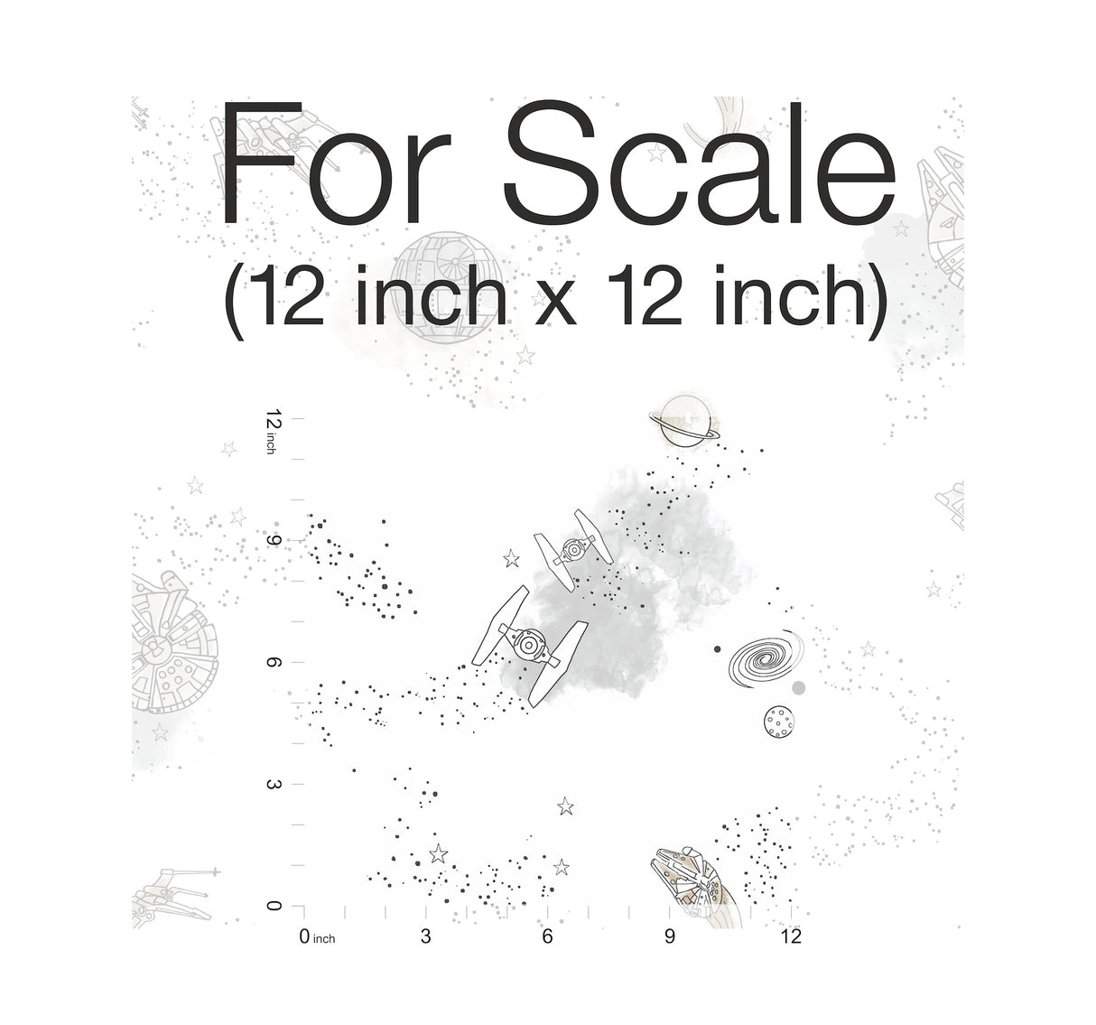 York DI0997 Star Wars: Good Night Galaxy Black & White Wallpaper