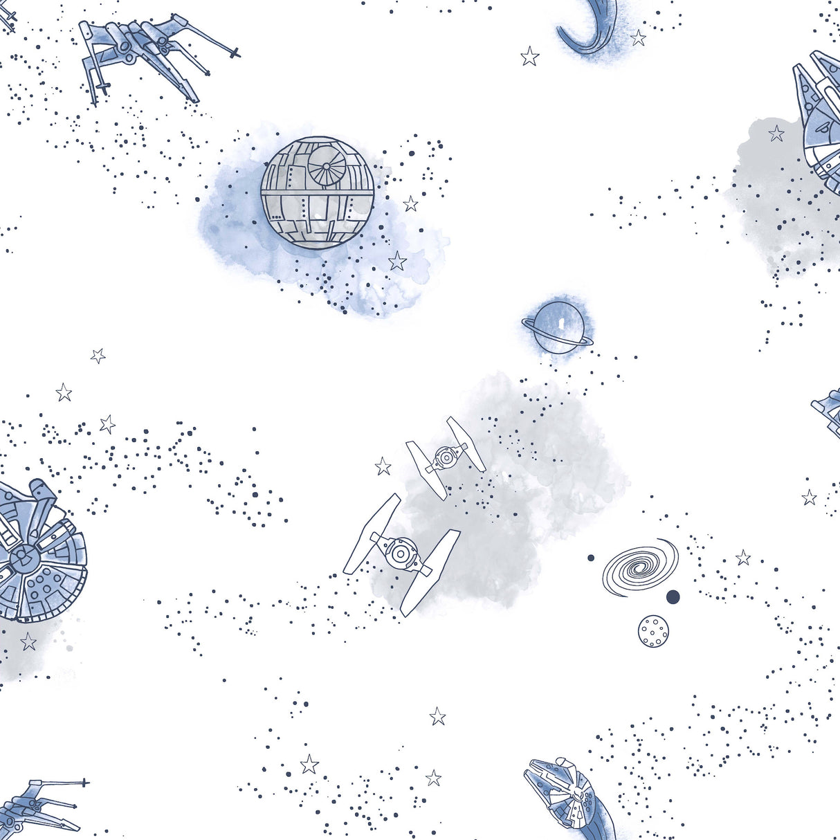 York DI0998 Star Wars: Good Night Galaxy Blue Wallpaper