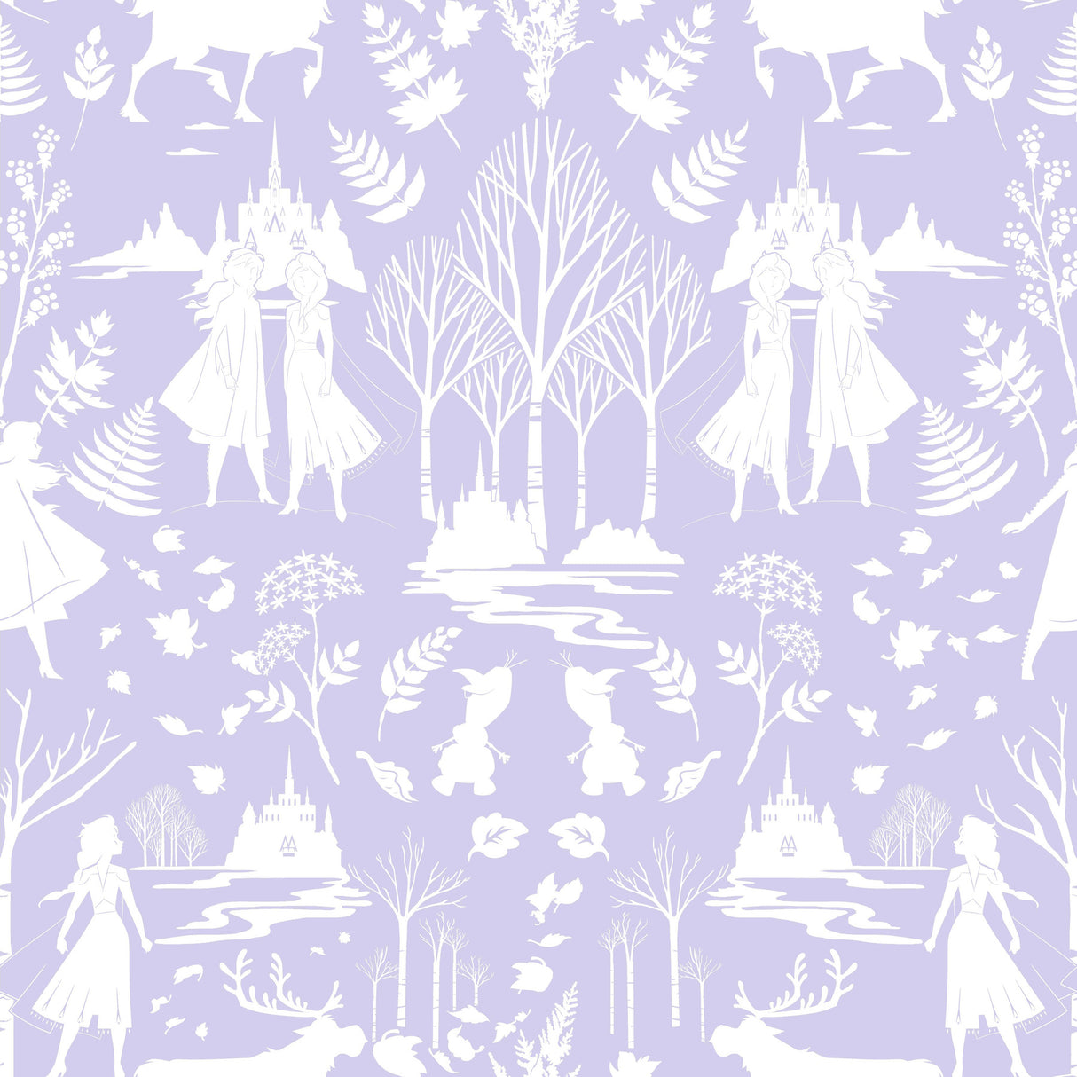 York DI1013 Disney Frozen 2 Nordic Purple Glitter Wallpaper