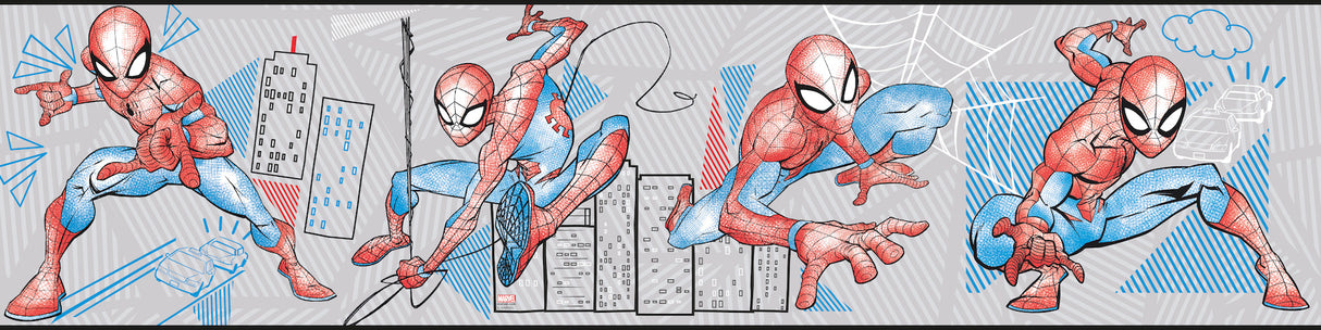 York DI1030BD Spider-Man Fracture Red & Blue Border