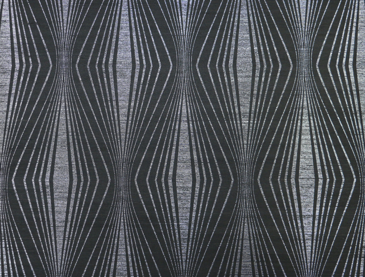 York DL2934 Radiant Silver & Black Wallpaper