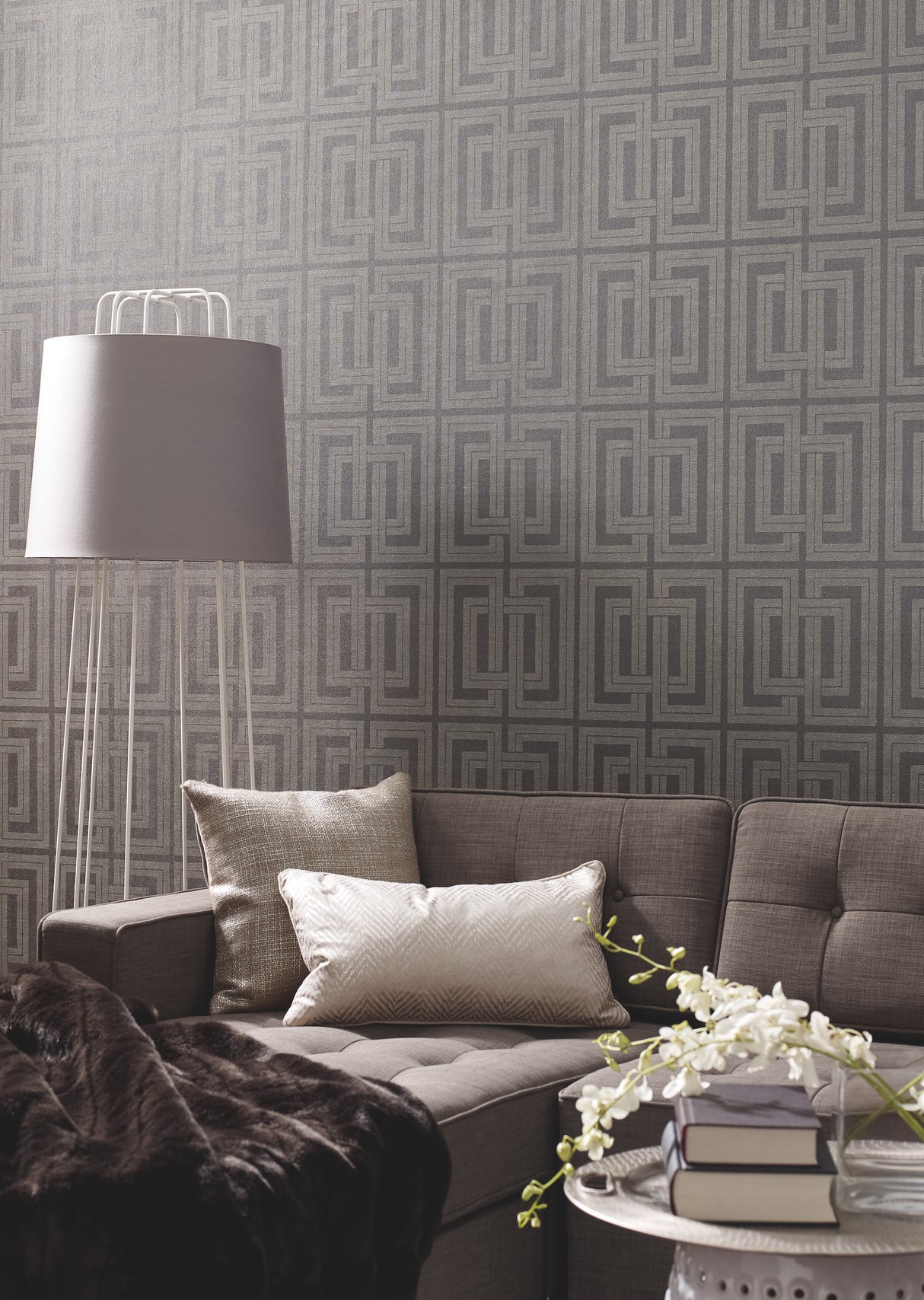 York DL2968 Quad Grey & Charcoal Wallpaper