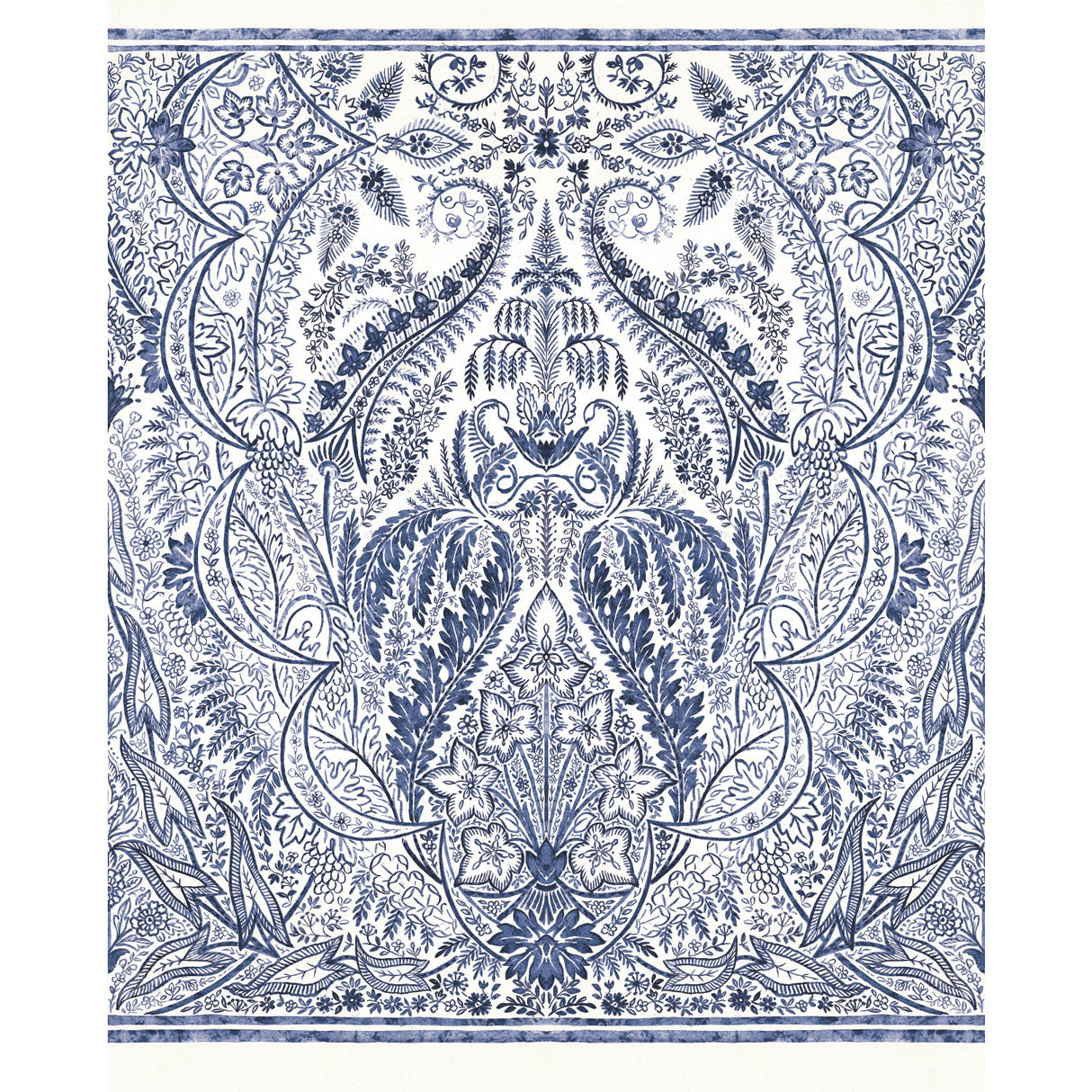 York DM4912M Jaipur Paisley Damas Blue Wall Mural