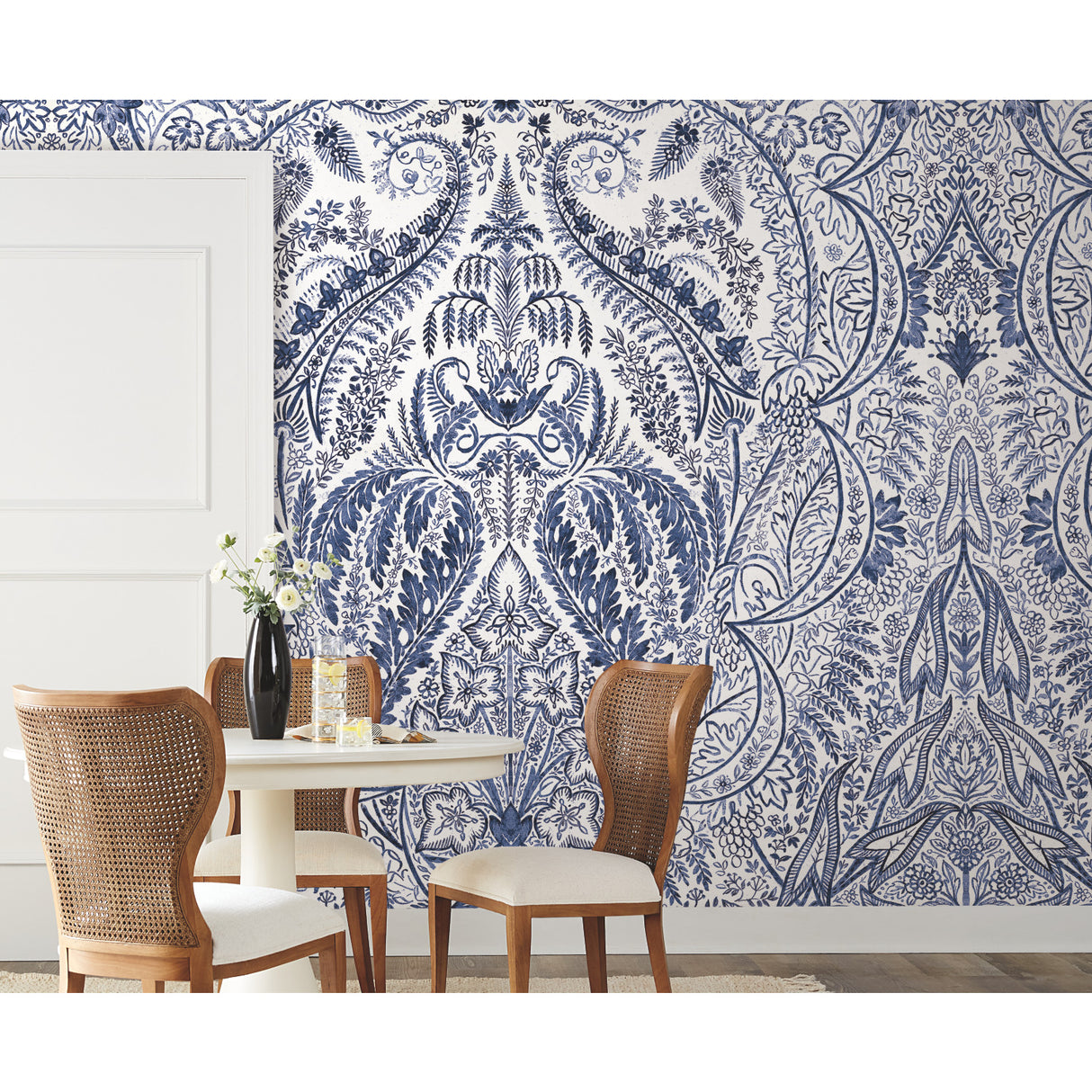 York DM4912M Jaipur Paisley Damas Blue Wall Mural