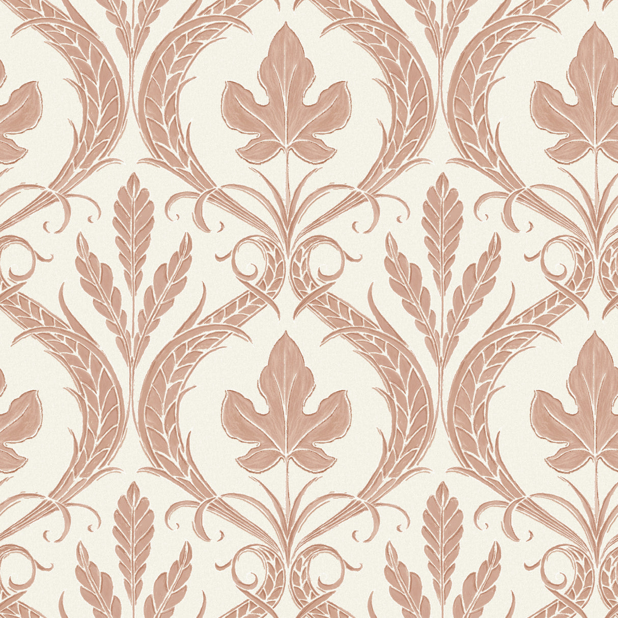 York DM4923 Adirondack Damask Brown & Beige Wallpaper