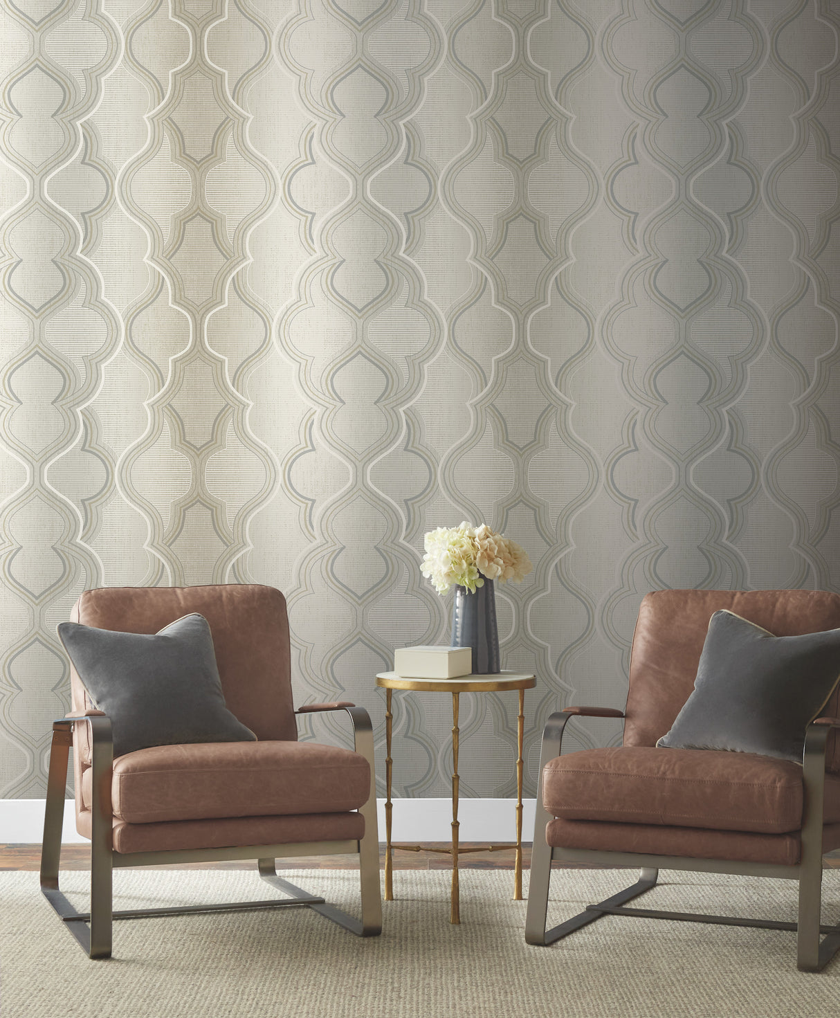 York DM4942 Ombre Damask Neutral Wallpaper